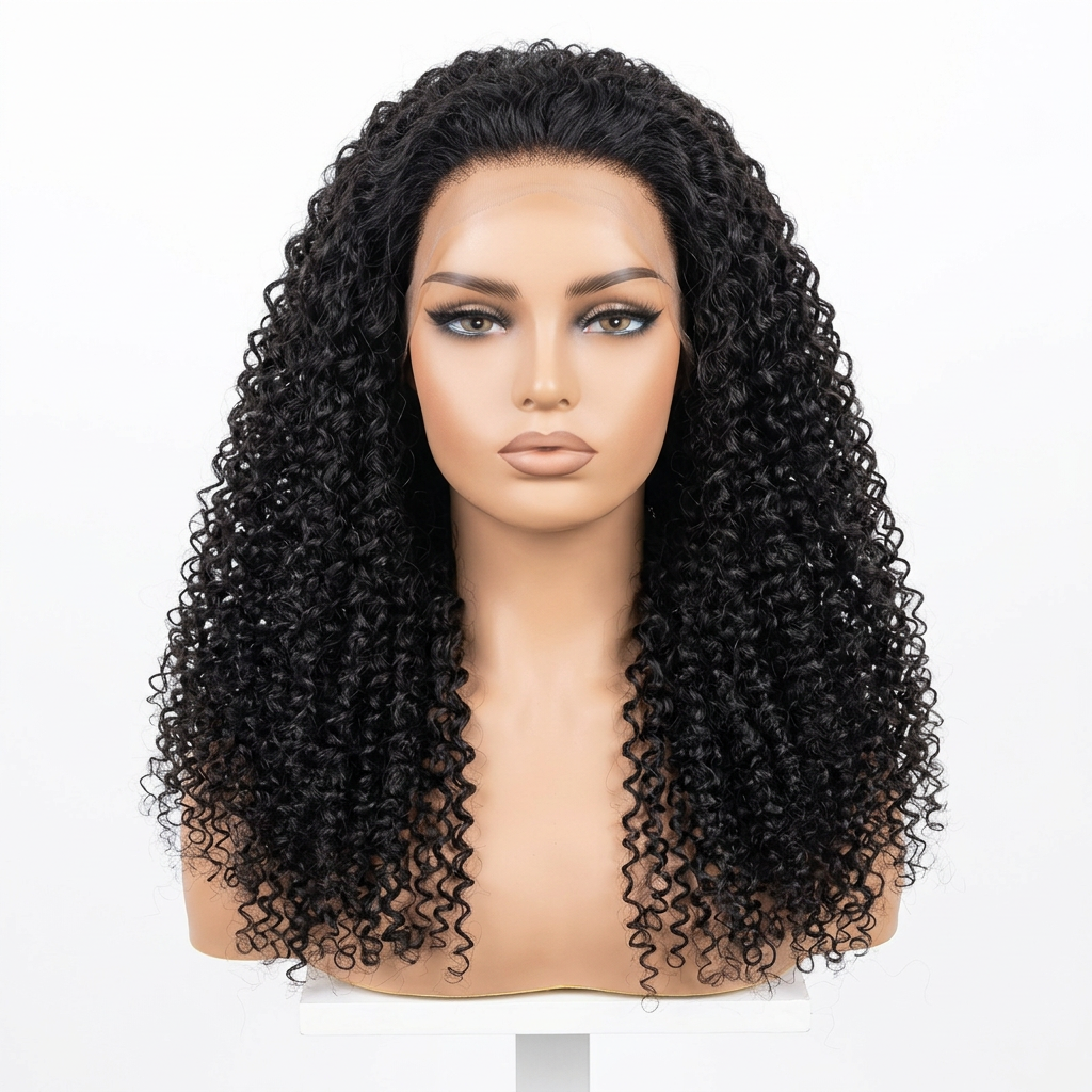 13x4 HD Lace Frontal Curly Wig - 24 Inch 100% Virgin Remy Human Hair (Pixie Curl / Burmese / Water Wave)