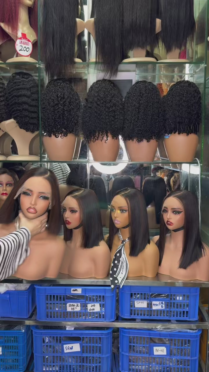 9x6 Lace Closure Super Double Drawn (SDD) Straight Bob Wig - 100% Virgin Remy Human Hair
