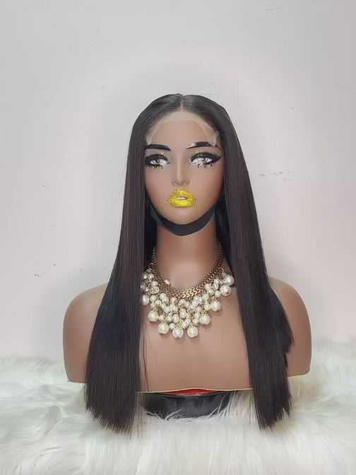 5x5 Lace Closure Super Double Drawn (SDD) Bone Straight Wig - 100% Virgin Human Hair