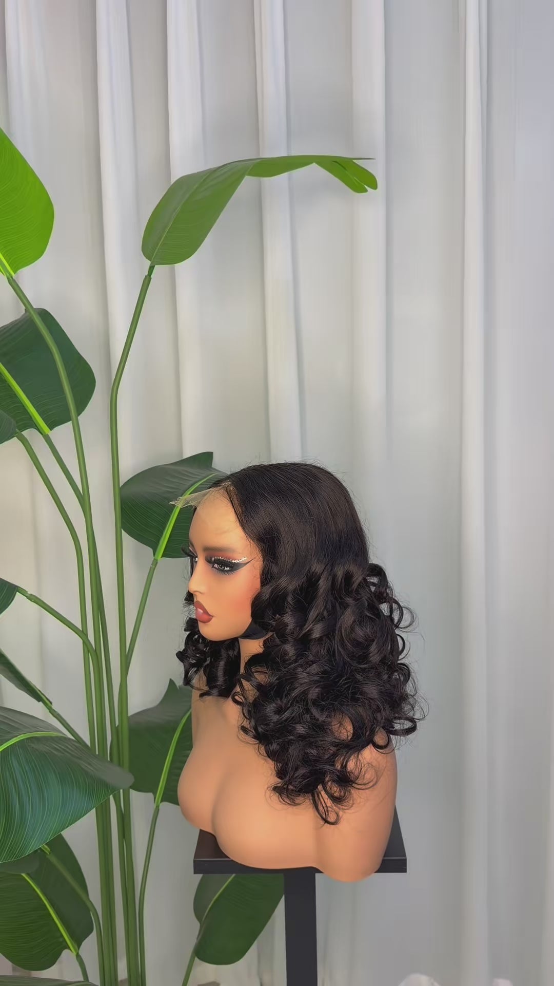 5x5 HD Lace Closure Bouncy Curl Wig  100% Virgin Human Hair