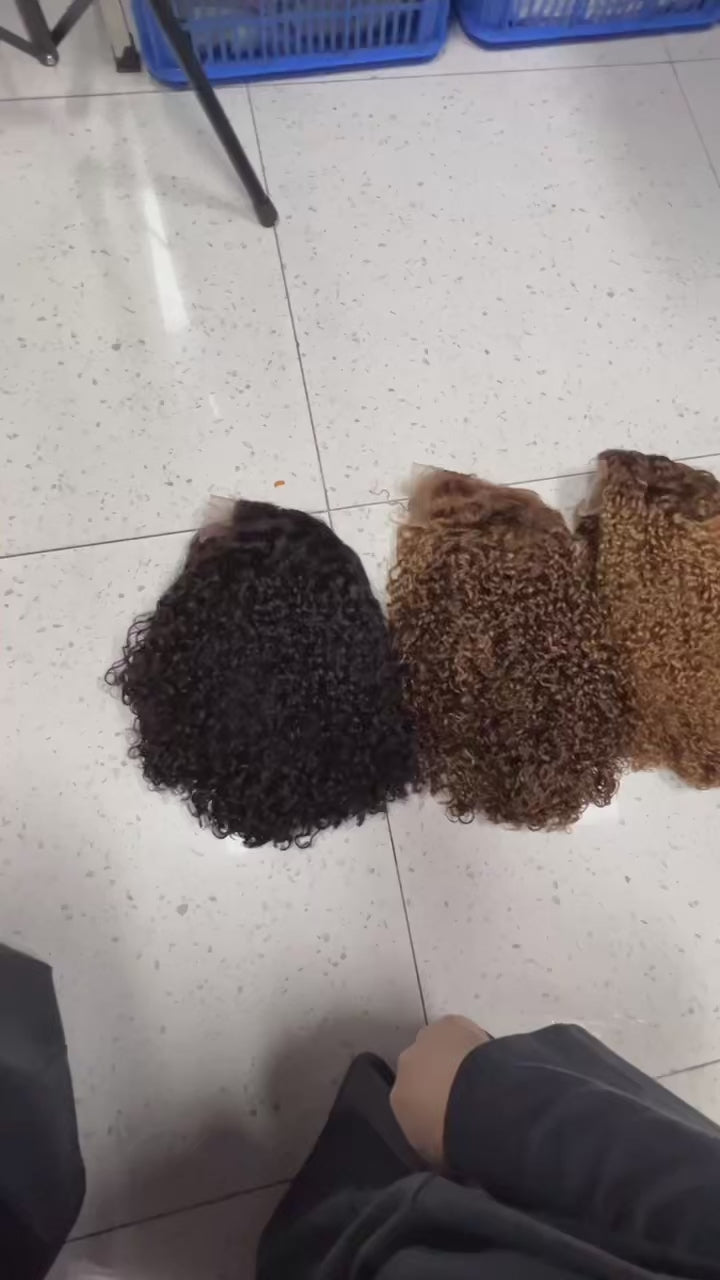4x4 Lace Closure Pixie Curl Bob Wig - 100% Virgin Human Hair