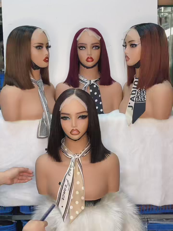 6x6 Lace Closure Super Double Drawn (SDD) Straight Bob Wig - 10 Inch 100% Virgin Hair