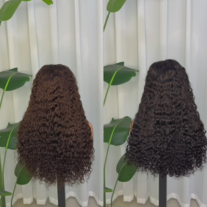 5x5 HD Lace Closure Water Wave Wig 24" 100% Virgin Human Hair