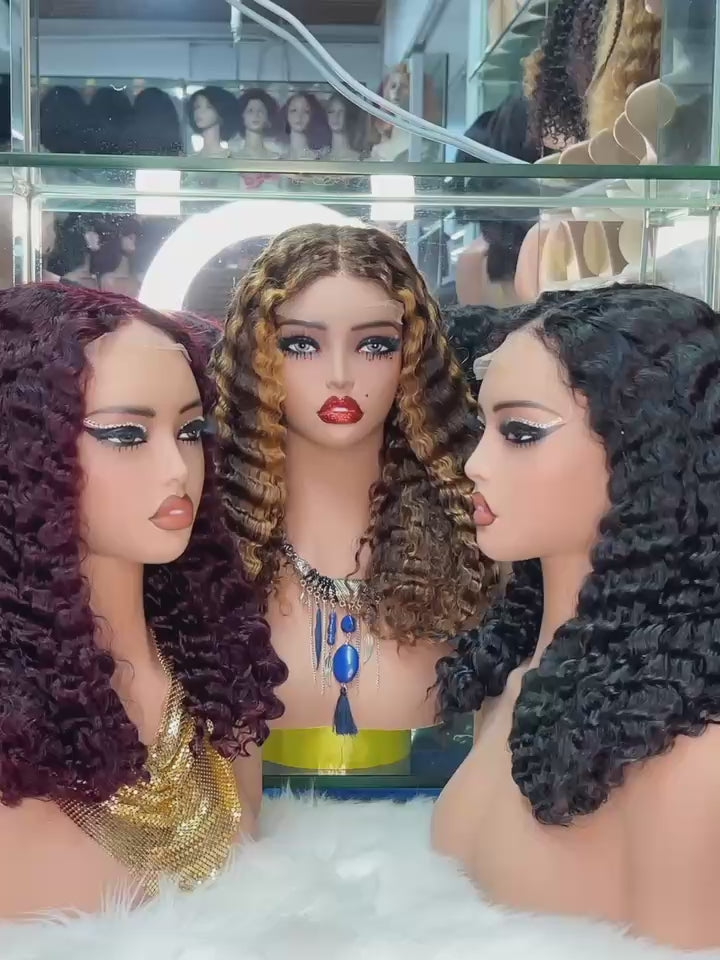 5x5 Lace Closure Burmese Curly Human Hair Wig - 100% Virgin Hair