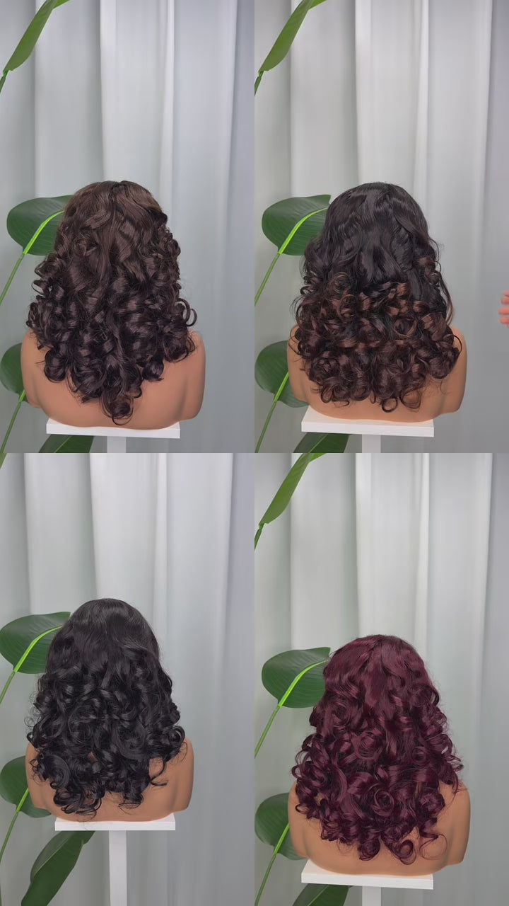 13x4 HD Lace Frontal Bouncy Barrel Curl Wig - 22 Inch 100% Virgin Remy Human Hair