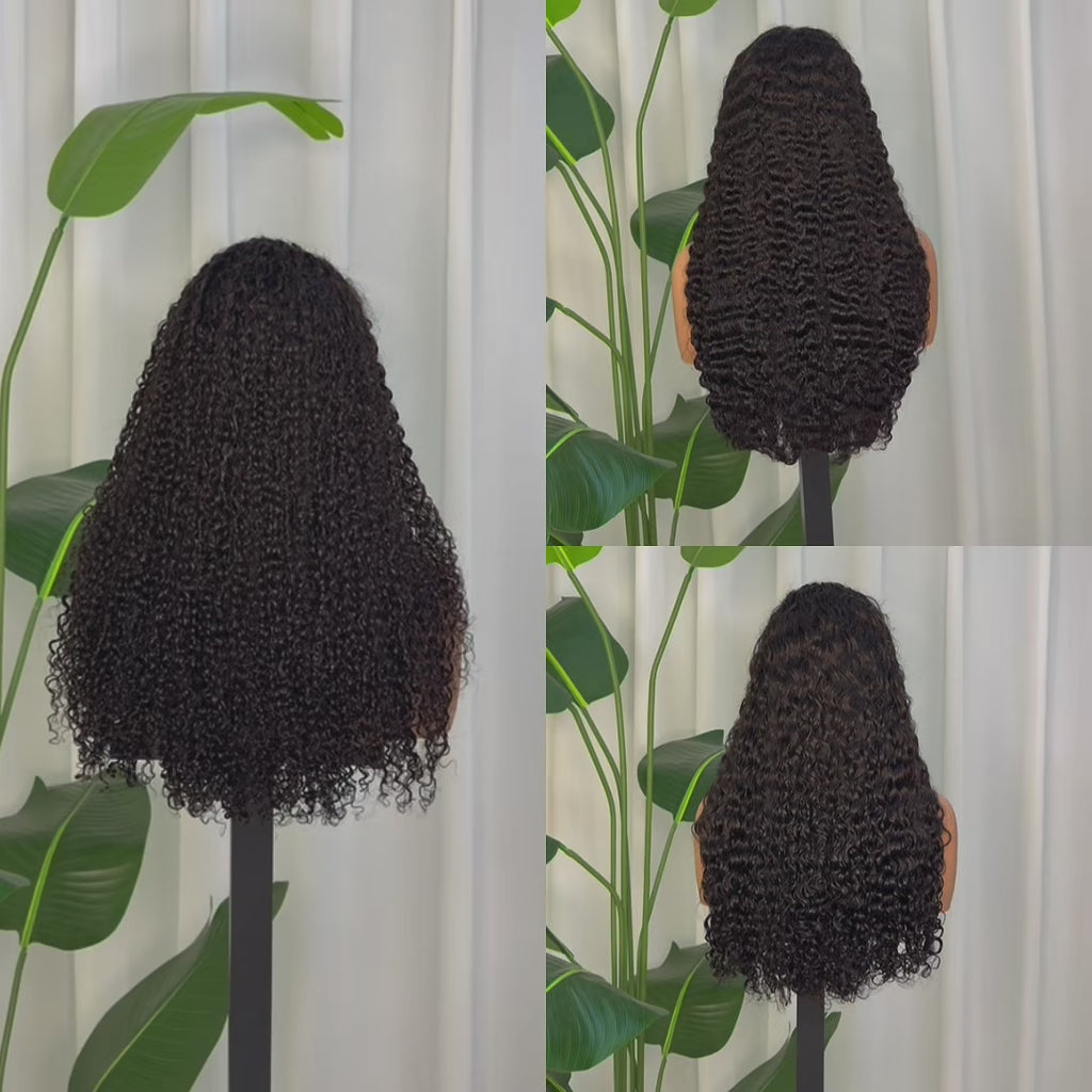 13x4 HD Lace Frontal Curly Wig - 24 Inch 100% Virgin Remy Human Hair (Pixie Curl / Burmese / Water Wave)
