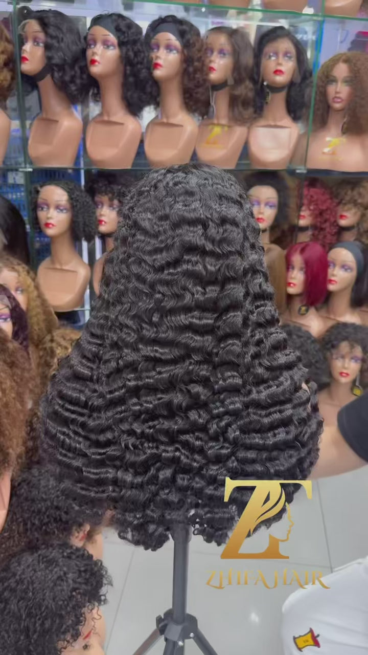 5x5 Lace Closure Burmese Curly Human Hair Wig - 100% Virgin Hair