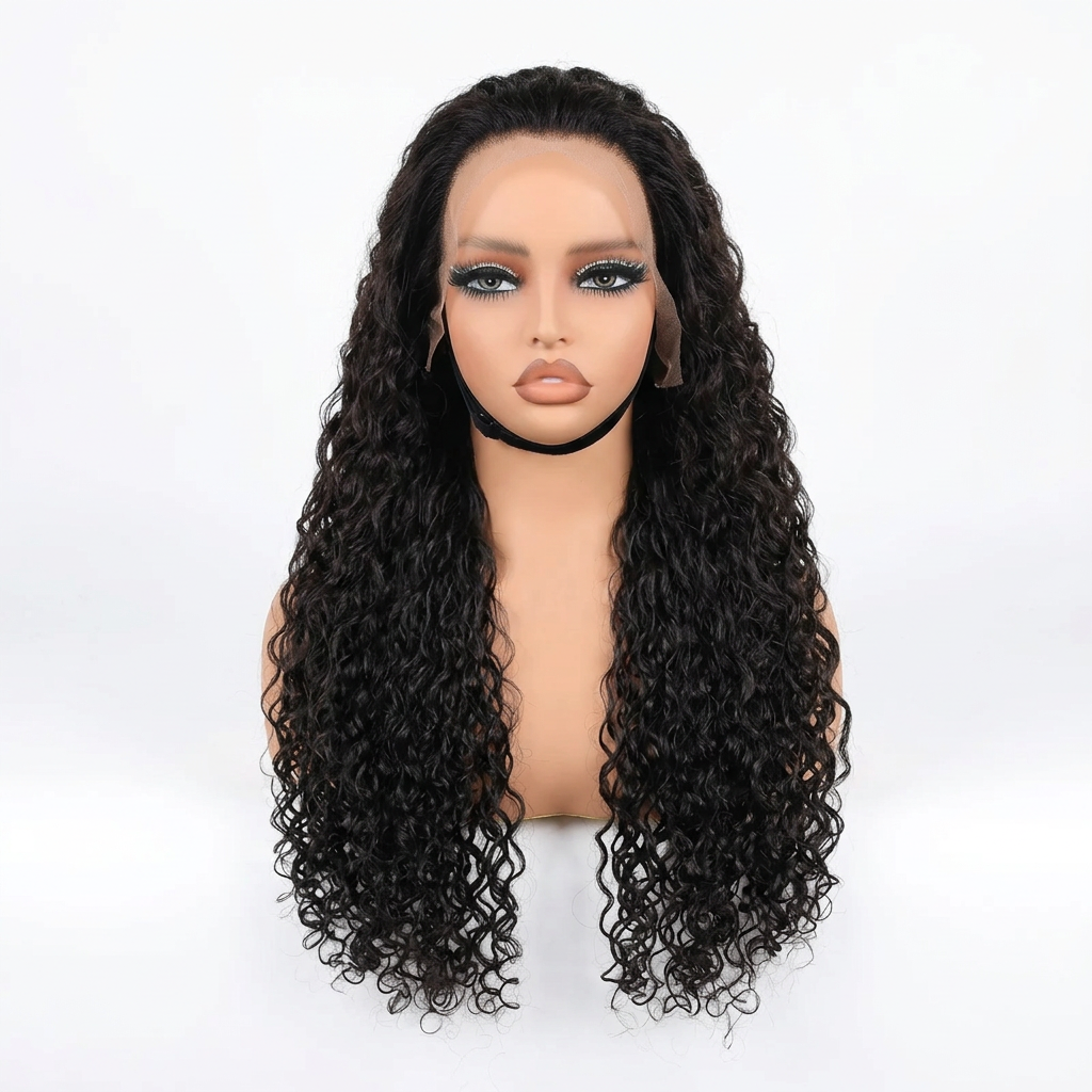 13x4 HD Lace Frontal Curly Wig - 24 Inch 100% Virgin Remy Human Hair (Pixie Curl / Burmese / Water Wave)